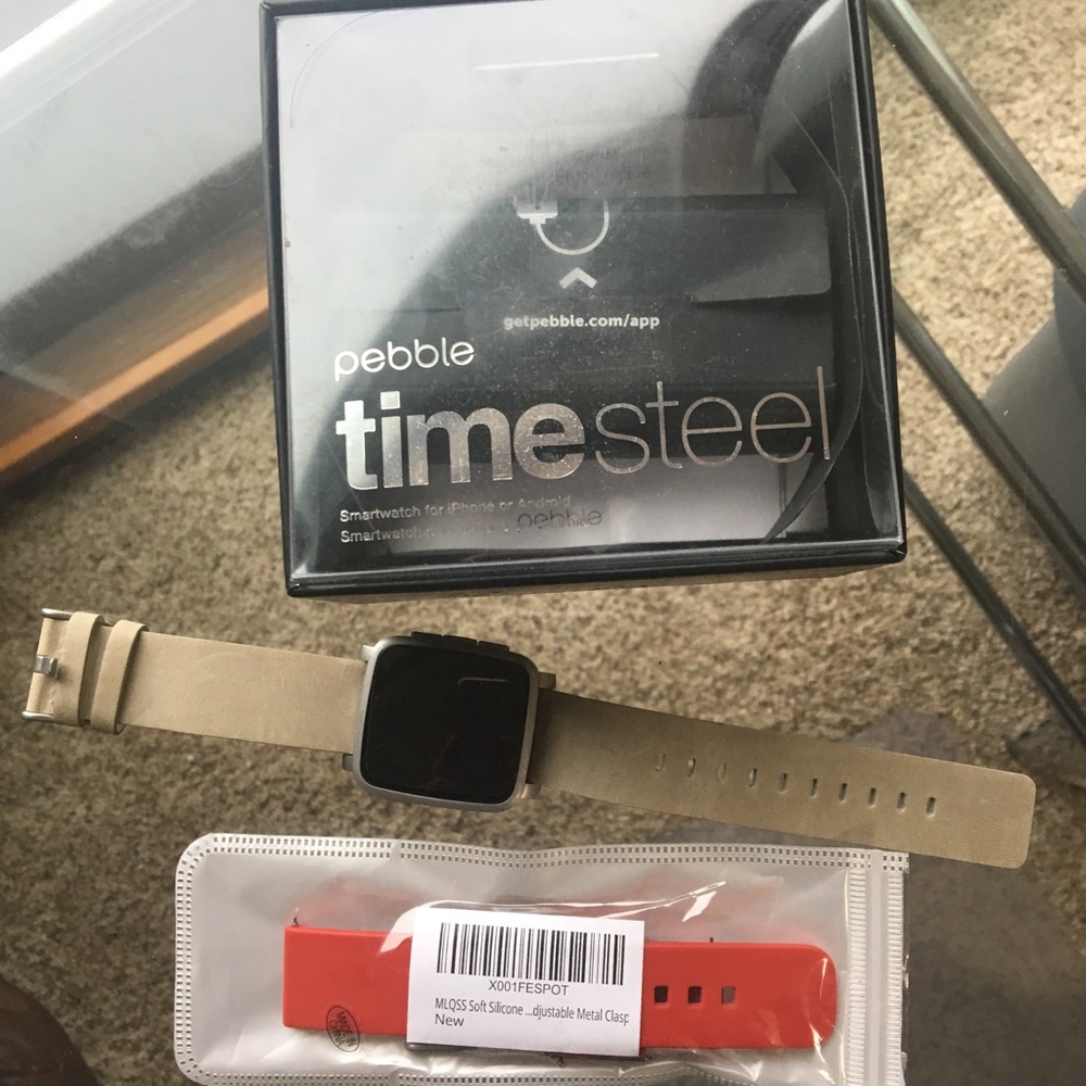 SOLD**Pebble TimeSteel Smartwatch